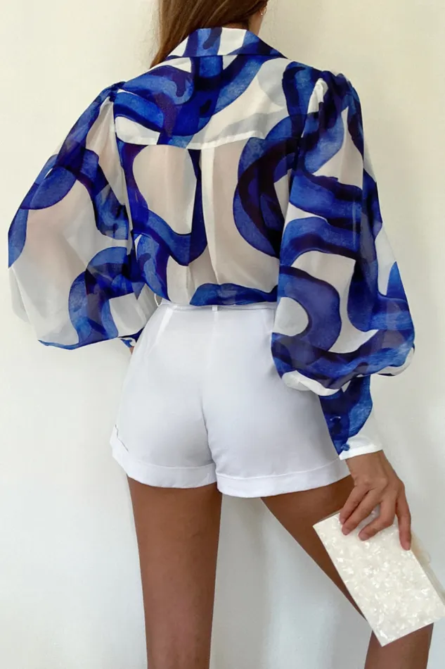 Runaway The Label Shirts and Blouses Shop FLEETWOOD BLOUSE 8211 VISTA COBALT