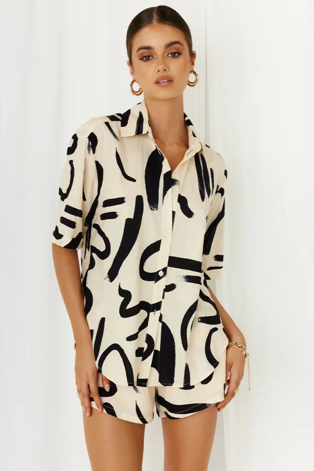 Runaway The Label Shirts and Blouses Shop YORK COTTON SHIRT 8211 SANDBLACK Runaway The Label Shirts and Blouses Shop YORK COTTON SHIRT 8211 SANDBLACK