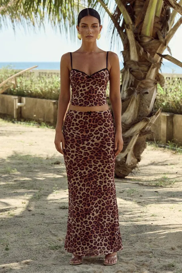 Runaway The Label Skirts Shop CICI MAXI SKIRT 8211 LEOPARD PRINT