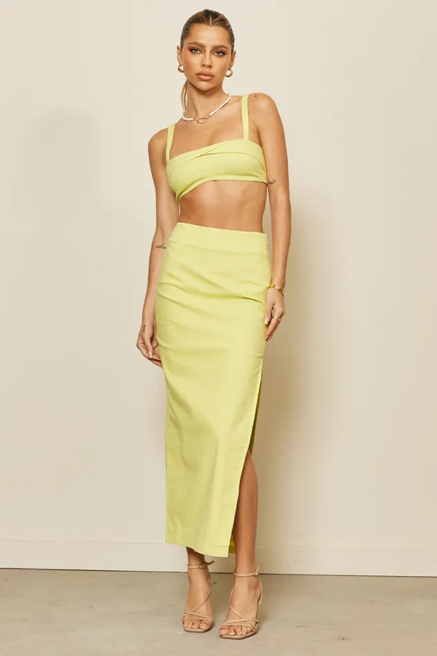 Runaway The Label Skirts Shop Kenzy Midi Skirt 8211 Lime Runaway The Label Skirts Shop Kenzy Midi Skirt 8211 Lime
