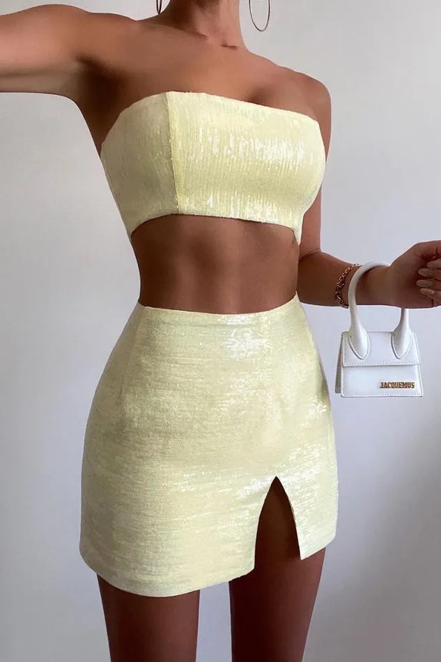 Runaway The Label Skirts Shop THE SEQUIN SKIRT 8211 BUTTER