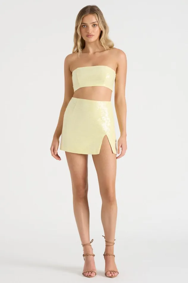 Runaway The Label Skirts Shop THE SEQUIN SKIRT 8211 BUTTER