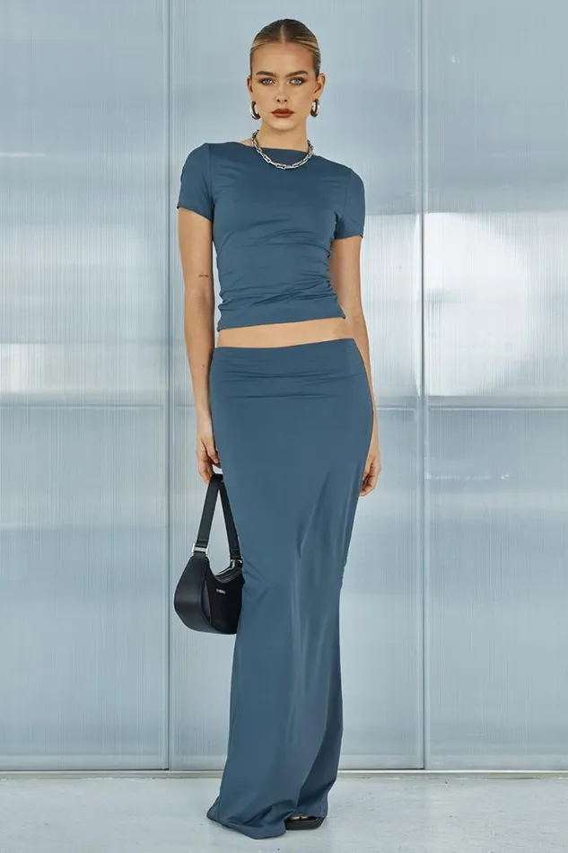 Runaway The Label Skirts Shop XAVI MAXI SKIRT 8211 STEEL