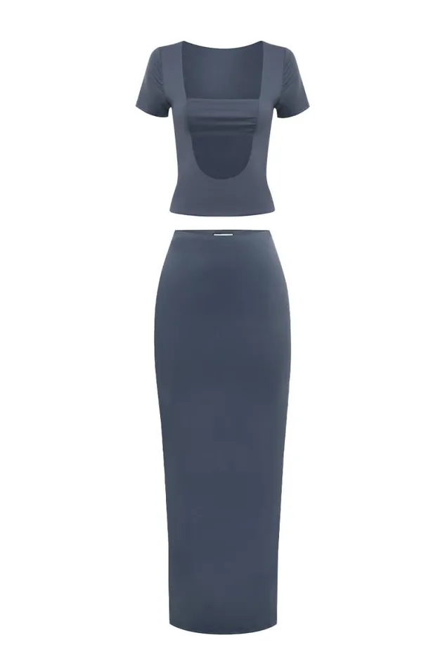 Runaway The Label Skirts Shop XAVI MAXI SKIRT 8211 STEEL