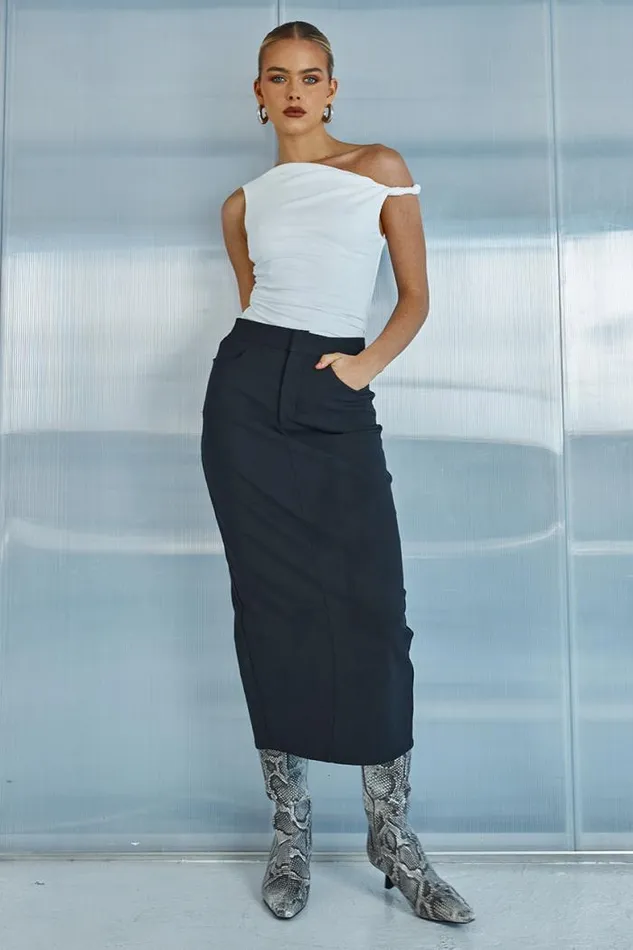 Runaway The Label Skirts Shop YAZMIN MIDI SKIRT 8211 BLACK