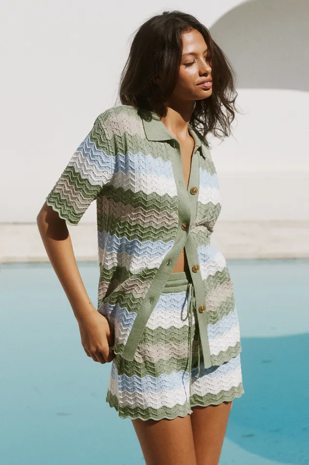 Runaway The Label Summer Sets Shop CAM SHIRT 8211 SAGE COMBO