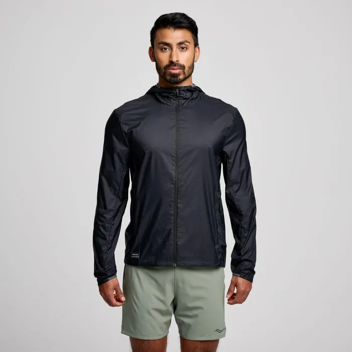 Saucony Jackets Men Peregrine Packaway Jacket Black
