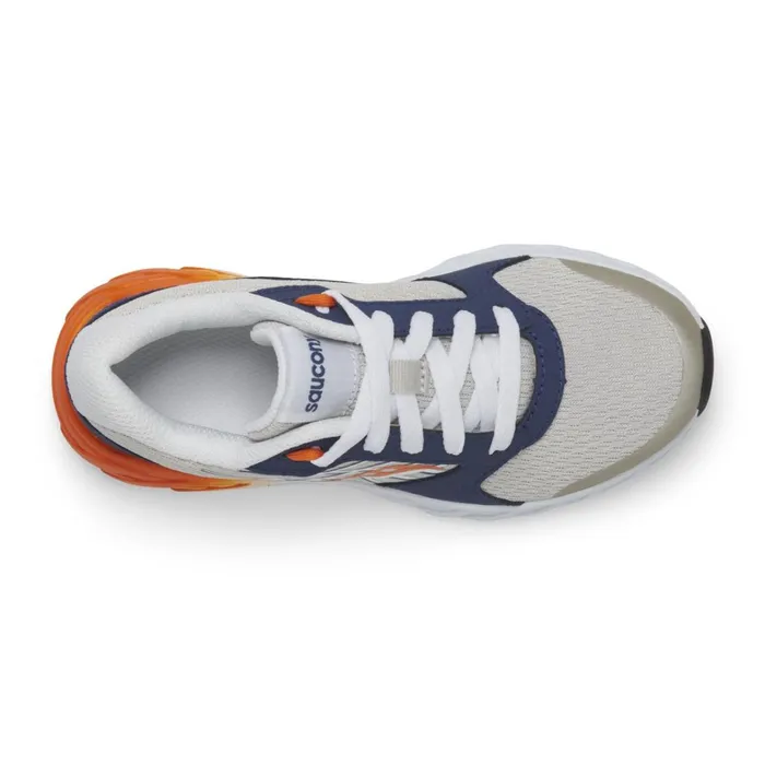 Saucony Kids Wind 20 Lace Sneaker Greynavyorange