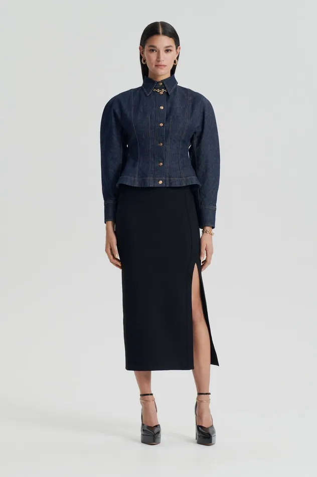 Scanlan Theodore DENIM COCOON SLEEVE JACKET INDIGO Women Denim