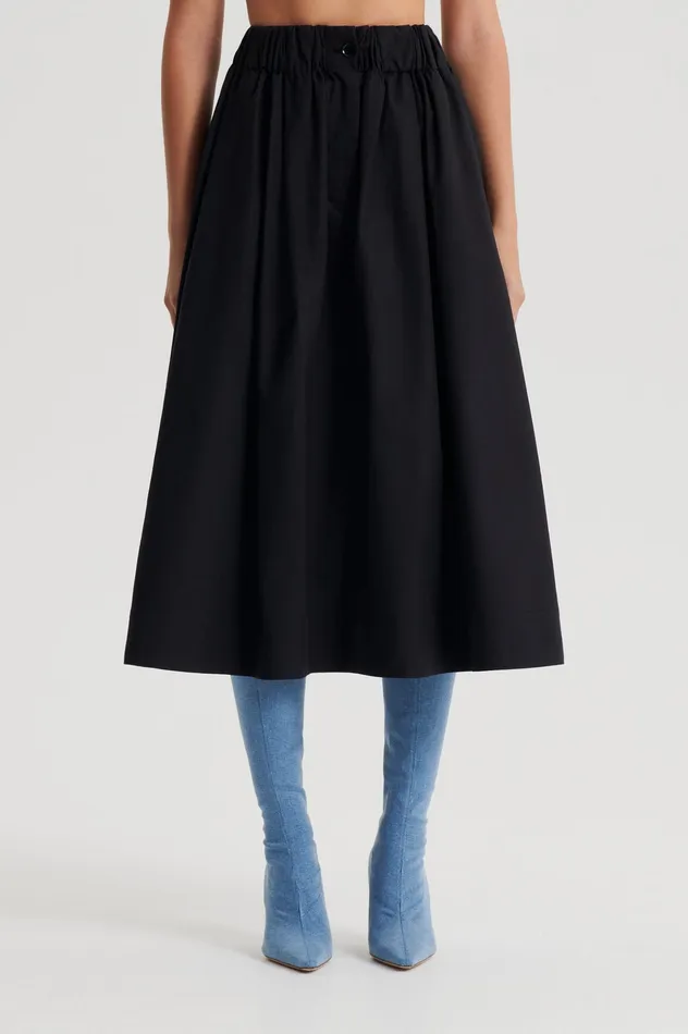Scanlan Theodore WIDE CARGO SKIRT BLACK Women Skirts Scanlan Theodore WIDE CARGO SKIRT BLACK Women Skirts