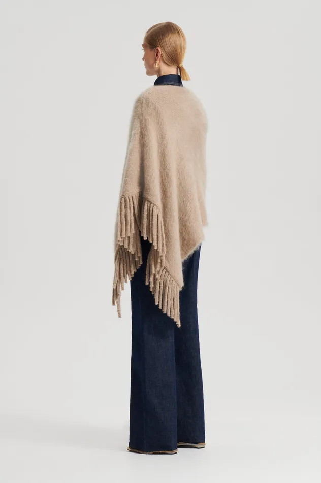 Scarves BRUSHED FRINGED CAPE NOUGAT Scanlan Theodore Women