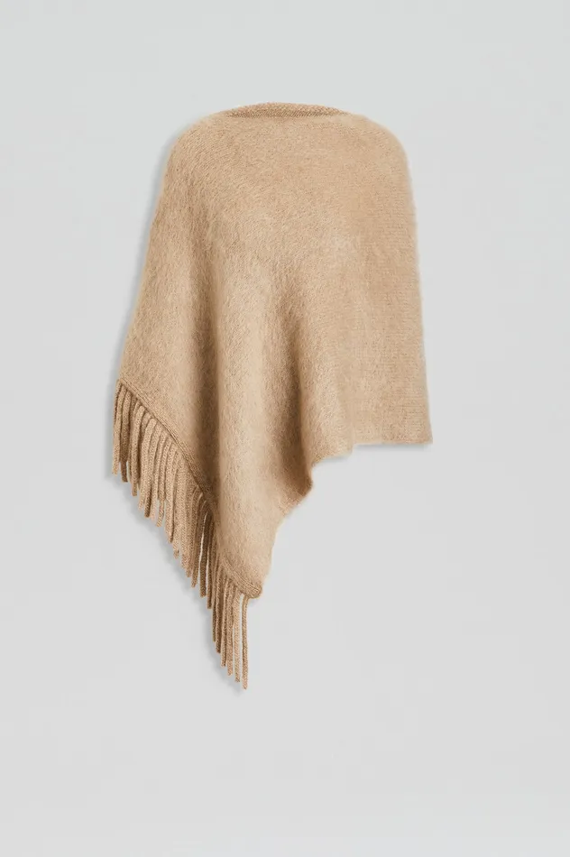 Scarves BRUSHED FRINGED CAPE NOUGAT Scanlan Theodore Women