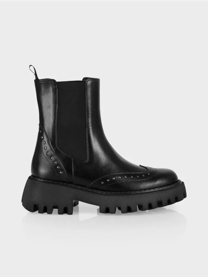 Schuhe Damen Marc Cain ChelseaBoots Mit Nieten Black