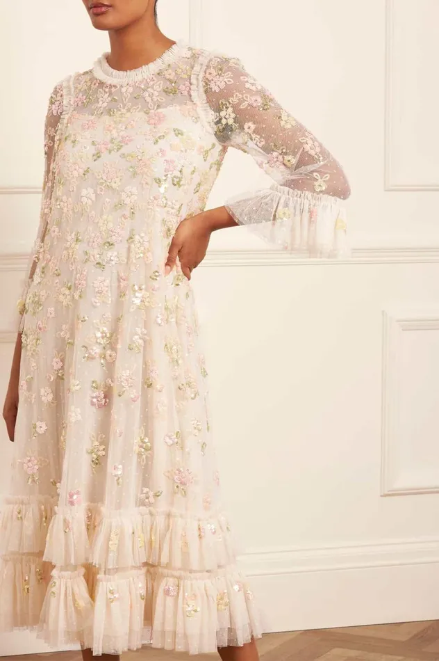 Sequin Bloom Gloss Ballerina Dress Champagne Women Needle and Thread Dresses