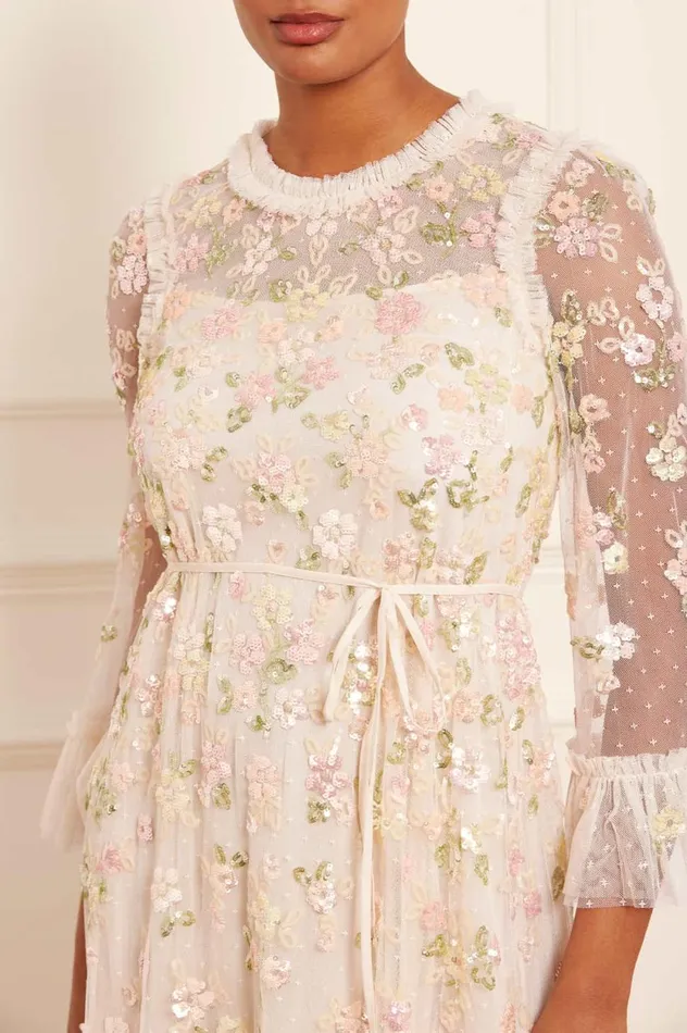 Sequin Bloom Gloss Ballerina Dress Champagne Women Needle and Thread Dresses