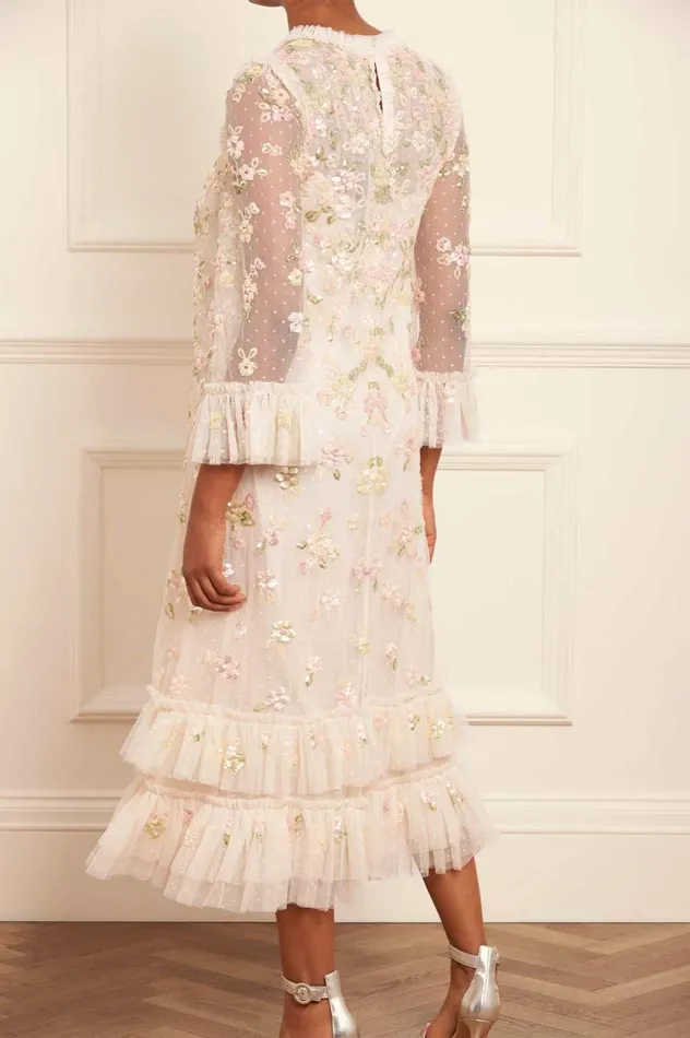 Sequin Bloom Gloss Ballerina Dress Champagne Women Needle and Thread Dresses