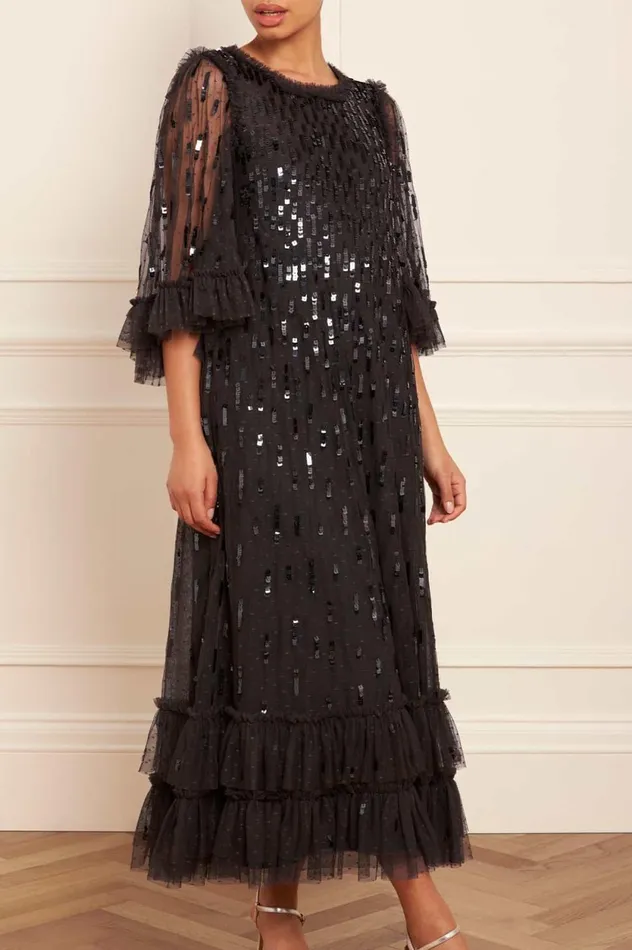 Sequin Dash Ballerina Dress Black Women Needle and Thread Dresses