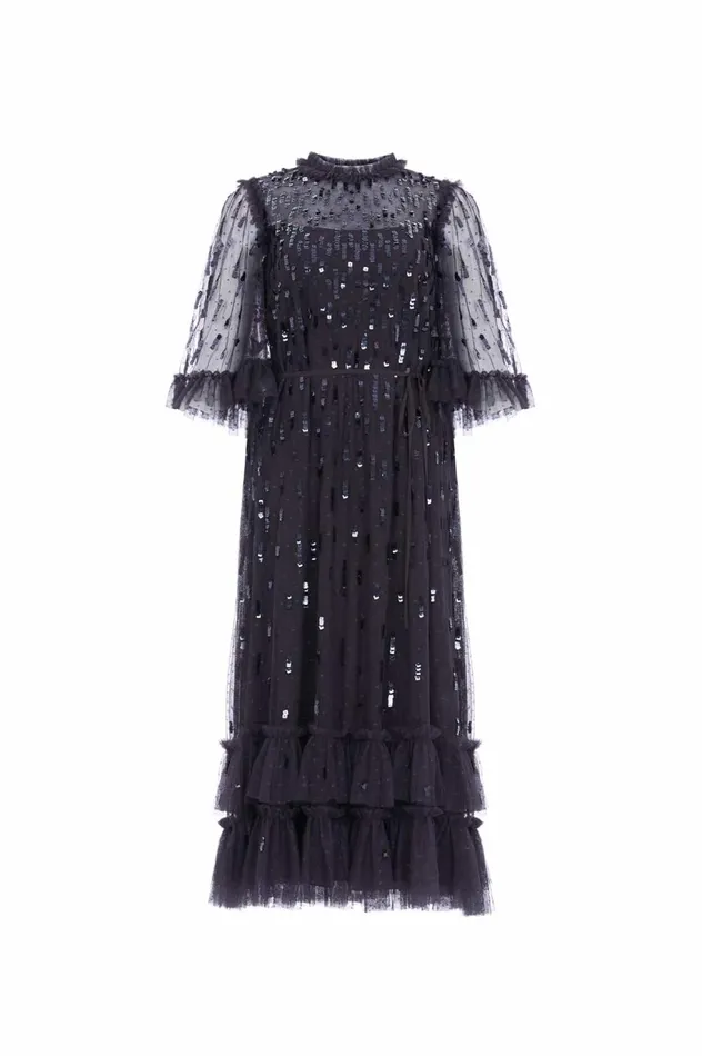 Sequin Dash Ballerina Dress Black Women Needle and Thread Dresses