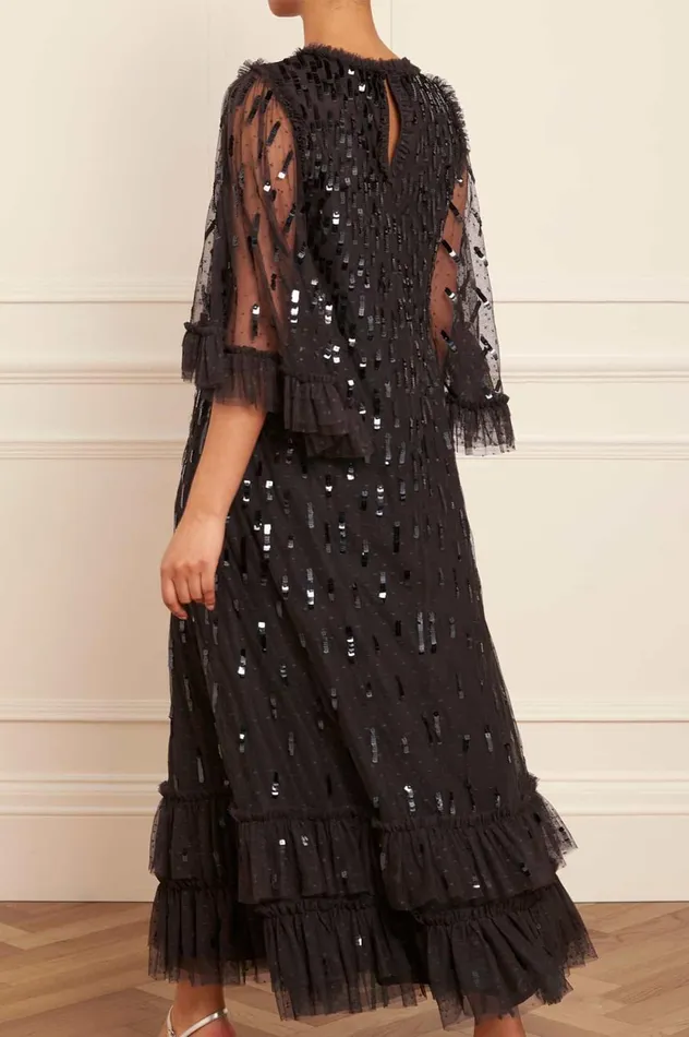 Sequin Dash Ballerina Dress Black Women Needle and Thread Dresses