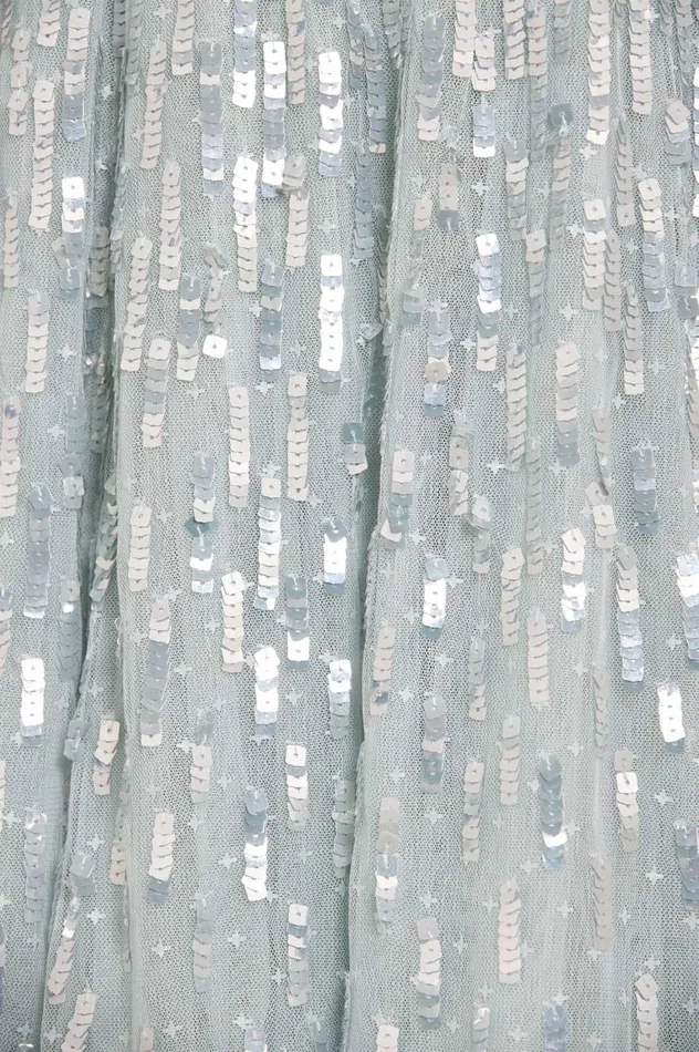 Sequin Dash Cape Ankle Gown Blue Women Needle and Thread Dresses