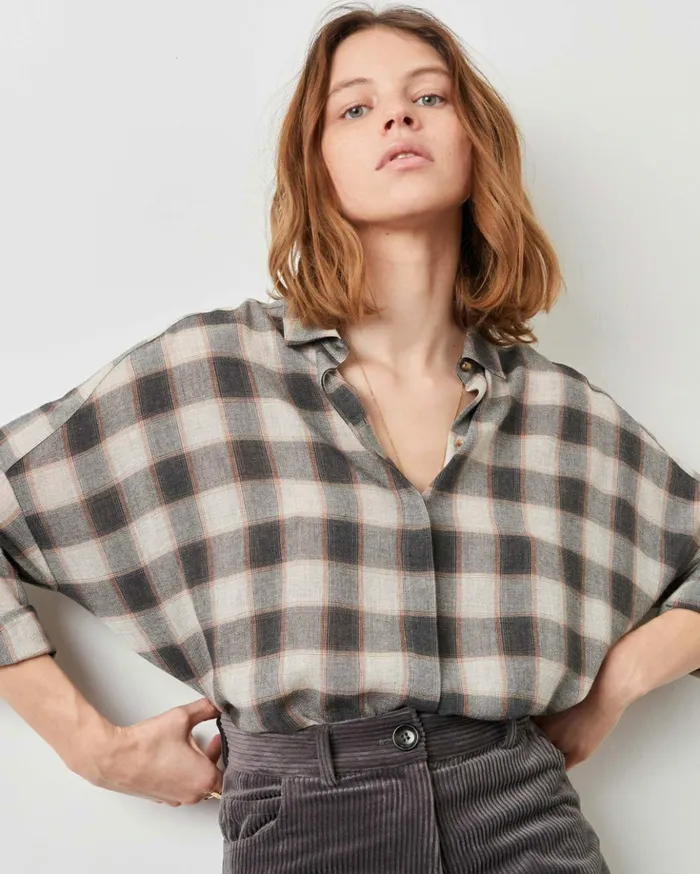 Sessn Womens Shirts And Blouses Deliwool Misty Grey For Sale