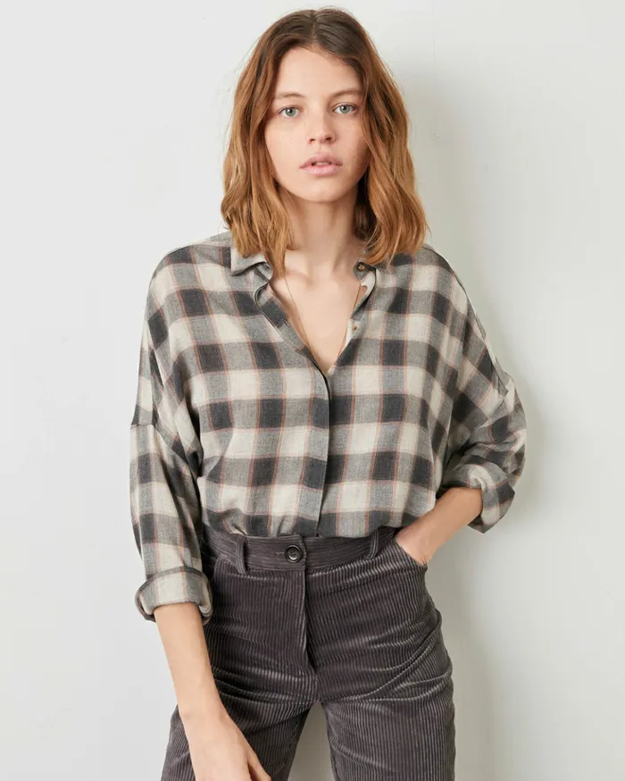 Sessn Womens Shirts And Blouses Deliwool Misty Grey For Sale
