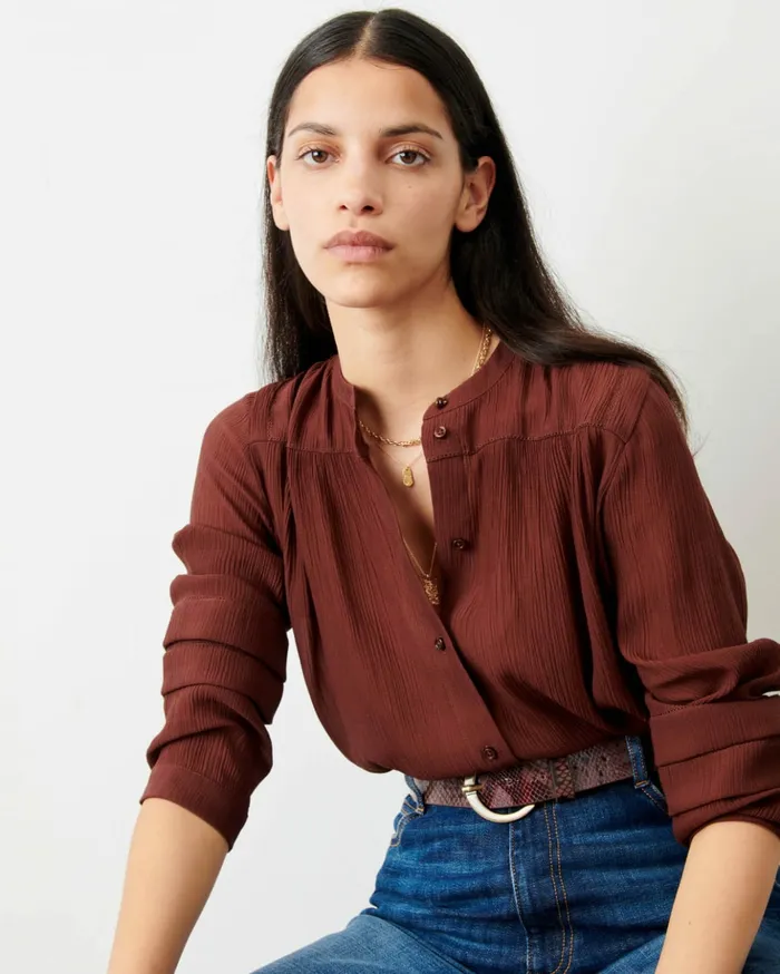 Sessn Womens Shirts And Blouses Marylebone Brownwhisky Near Me
