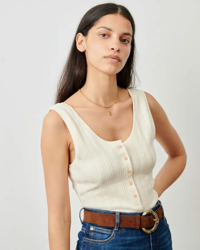 Sessn Womens TShirts And Tops Esme body Fleur de Sel On Sale