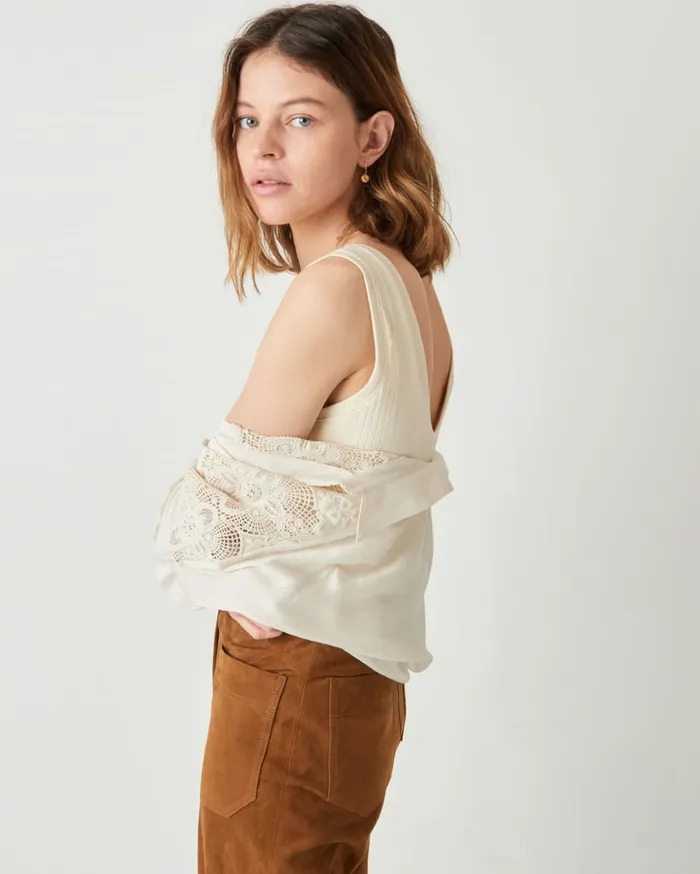 Sessn Womens TShirts And Tops Esme body Fleur de Sel On Sale