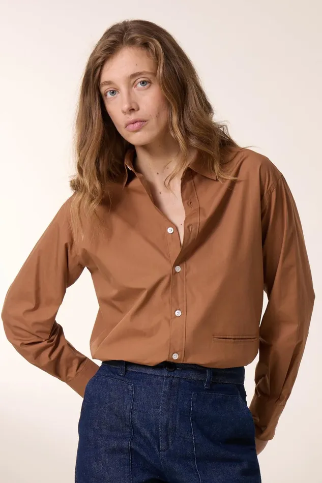 Shirts and Blouses Women Leon and Harper Cyrce Pln Shirt Caramel