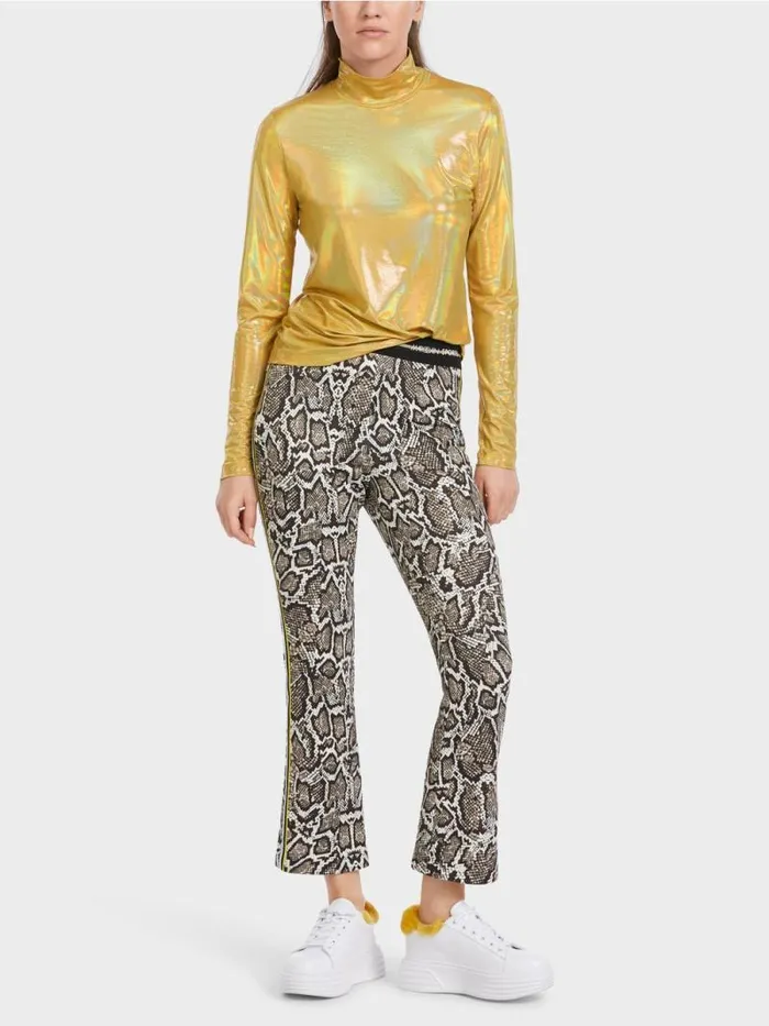 Shirts and Tops Damen Marc Cain Elegant Glnzendes Longsleeve Gold