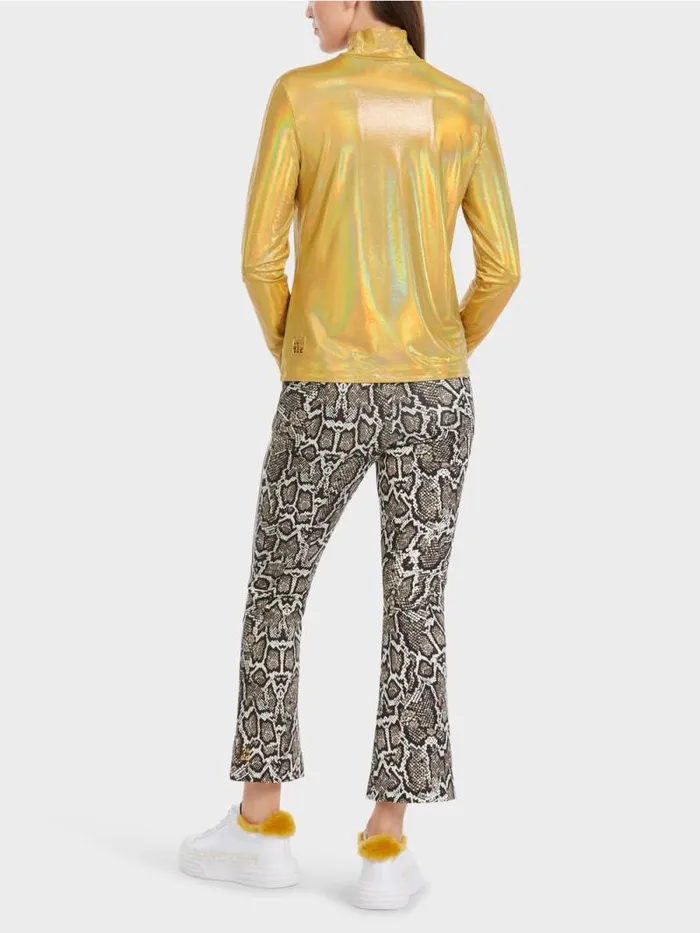 Shirts and Tops Damen Marc Cain Elegant Glnzendes Longsleeve Gold