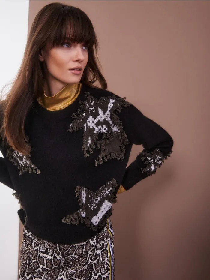 Shirts and Tops Damen Marc Cain Elegant Glnzendes Longsleeve Gold