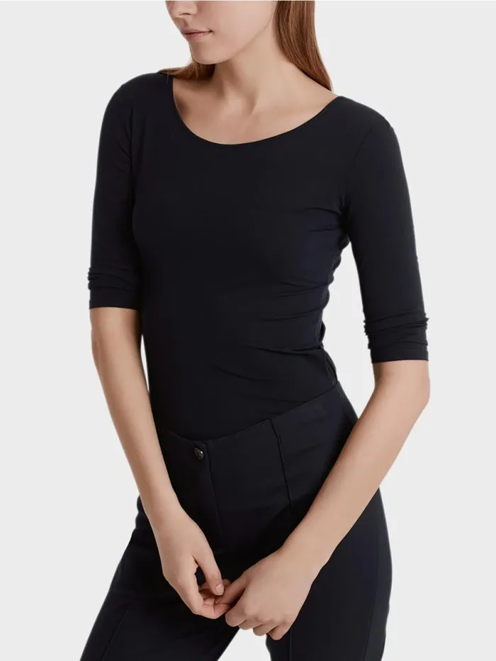 Shirts and Tops Damen Marc Cain Hauchzartes Longsleeve Midnight Blue