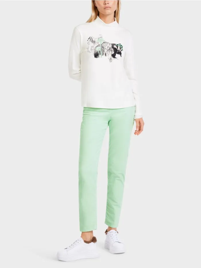 Shirts and Tops Damen Marc Cain Langrmeliges TShirt Mit Stehkragen Offwhite