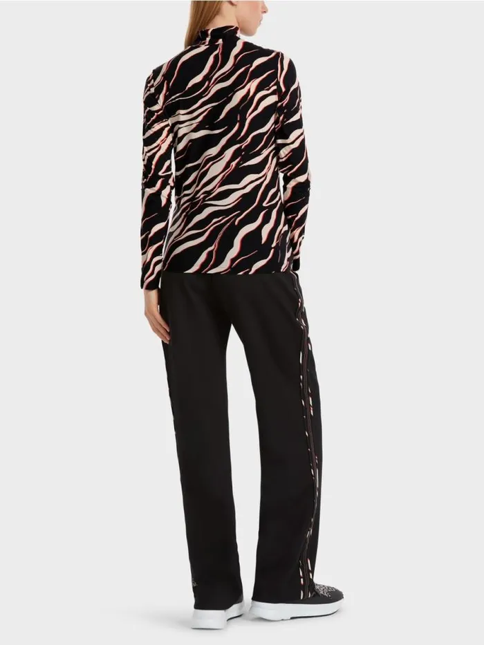 Shirts and Tops Damen Marc Cain LangarmShirt Mit LeoPrint Campari