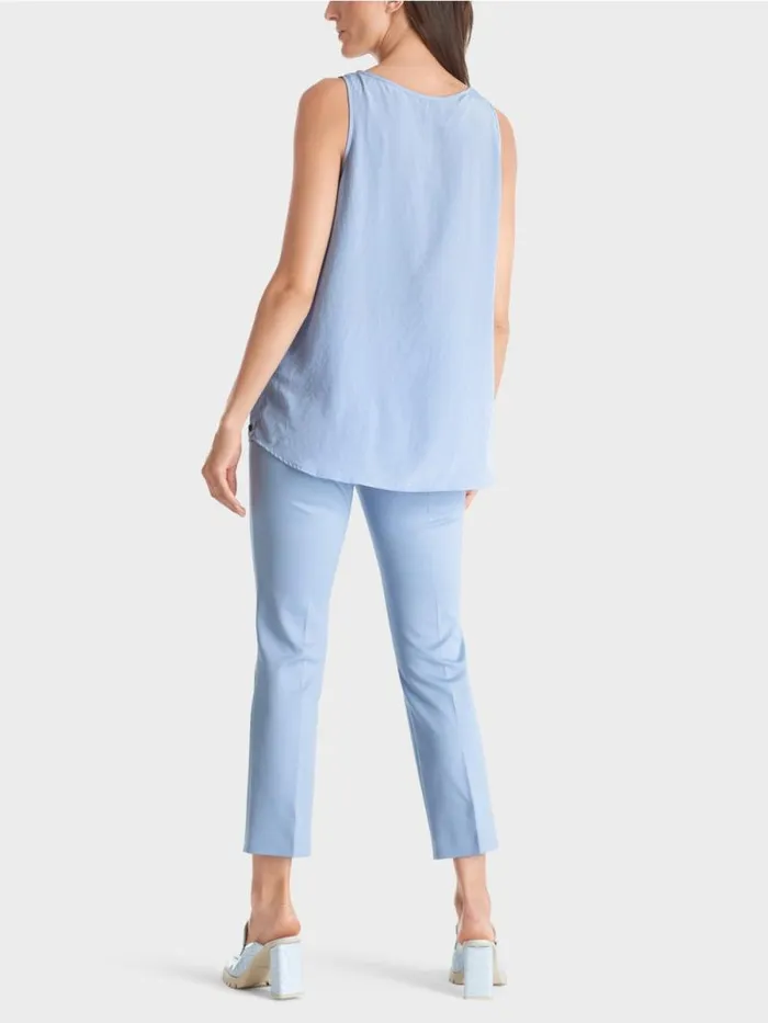 Shirts and Tops Damen Marc Cain Leichtes rmelloses Top Dark Summer Sky