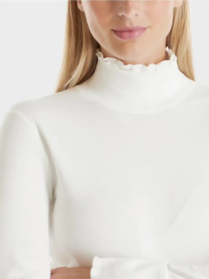 Shirts and Tops Damen Marc Cain Longsleeve Mit Stehkragen Offwhite