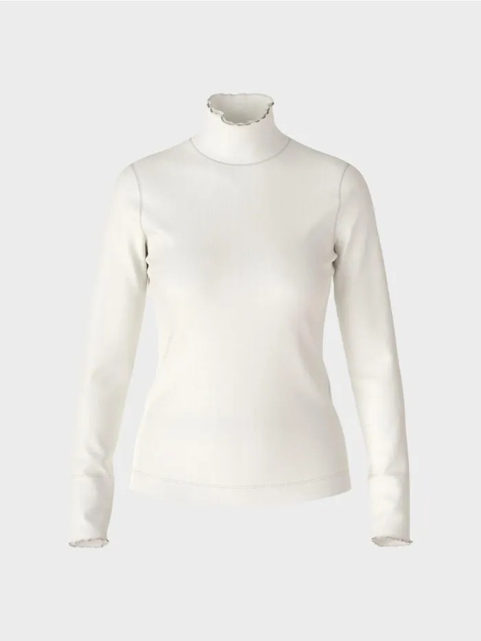 Shirts and Tops Damen Marc Cain Longsleeve Mit Stehkragen Offwhite