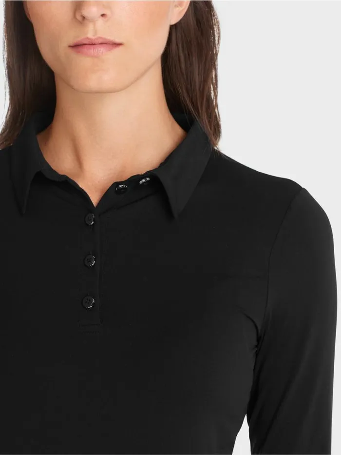 Shirts and Tops Damen Marc Cain Poloshirt In Rippjersey Black
