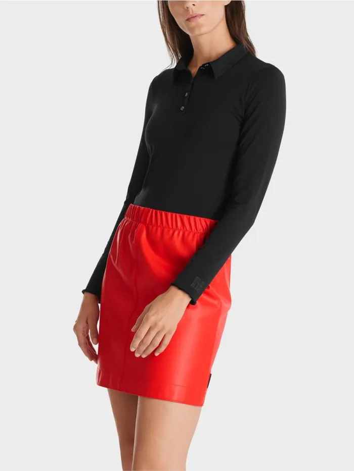 Shirts and Tops Damen Marc Cain Poloshirt In Rippjersey Black