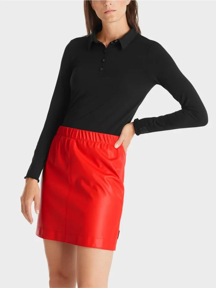 Shirts and Tops Damen Marc Cain Poloshirt In Rippjersey Black