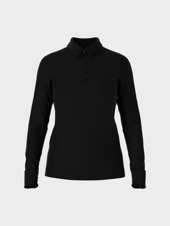 Shirts and Tops Damen Marc Cain Poloshirt In Rippjersey Black