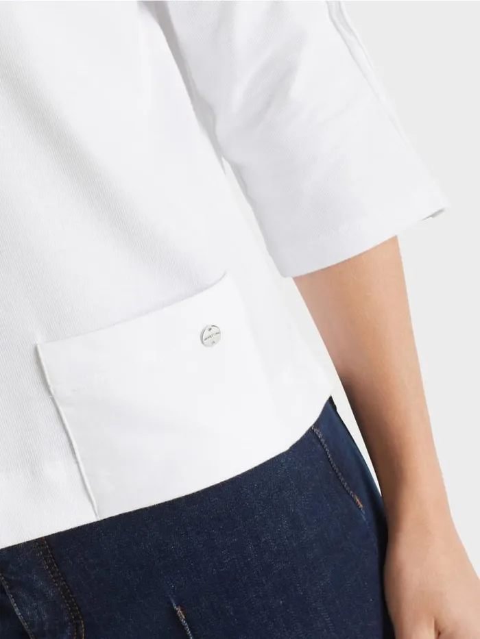 Shirts and Tops Damen Marc Cain Shirt Mit UBootAusschnitt White