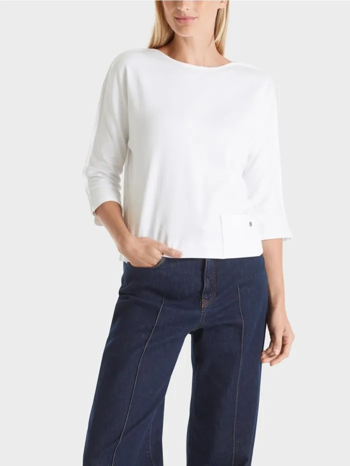 Shirts and Tops Damen Marc Cain Shirt Mit UBootAusschnitt White