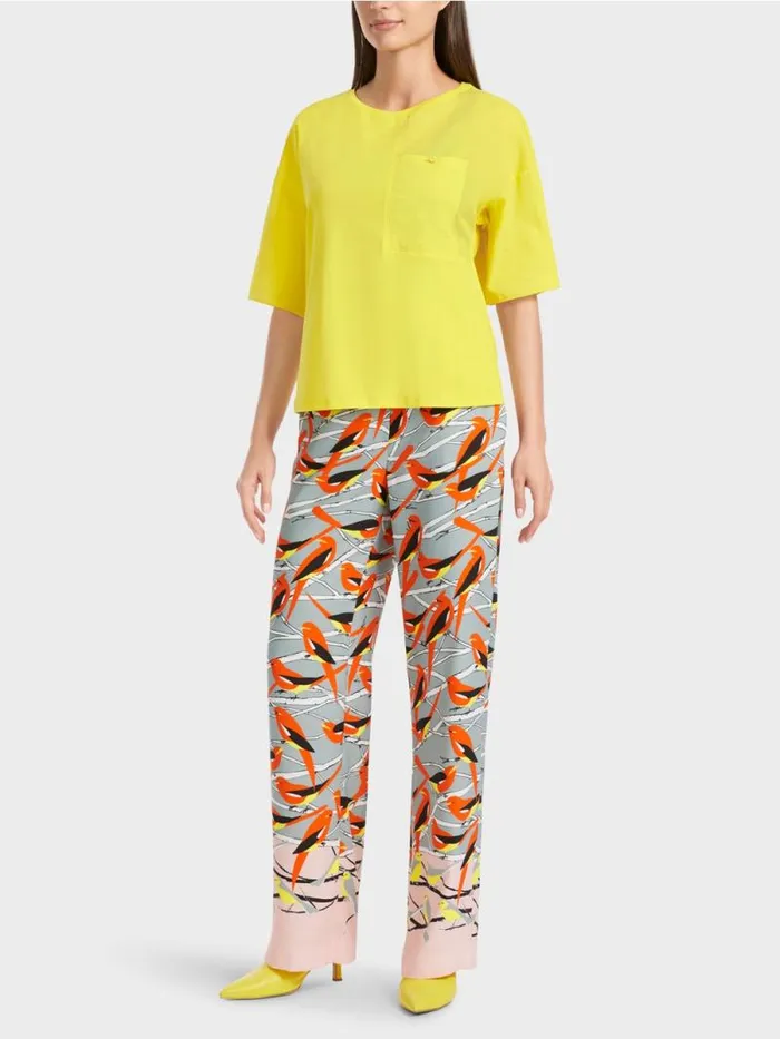 Shirts and Tops Damen Marc Cain TShirt Mit Brusttasche Soft Lemon