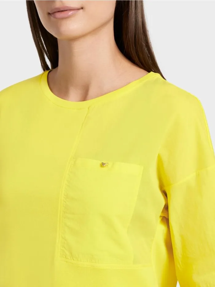 Shirts and Tops Damen Marc Cain TShirt Mit Brusttasche Soft Lemon