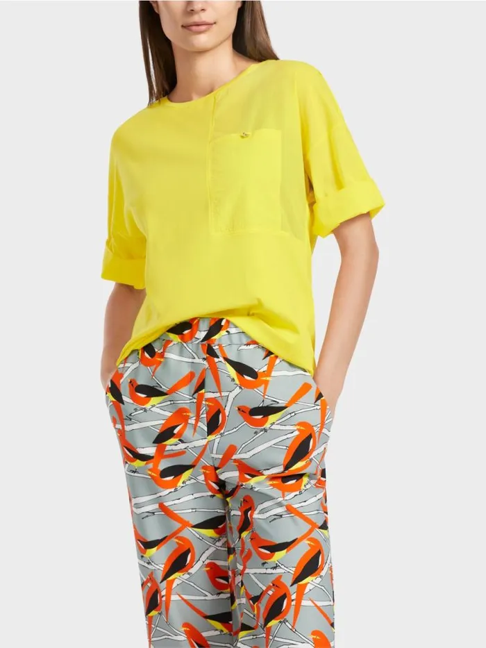 Shirts and Tops Damen Marc Cain TShirt Mit Brusttasche Soft Lemon