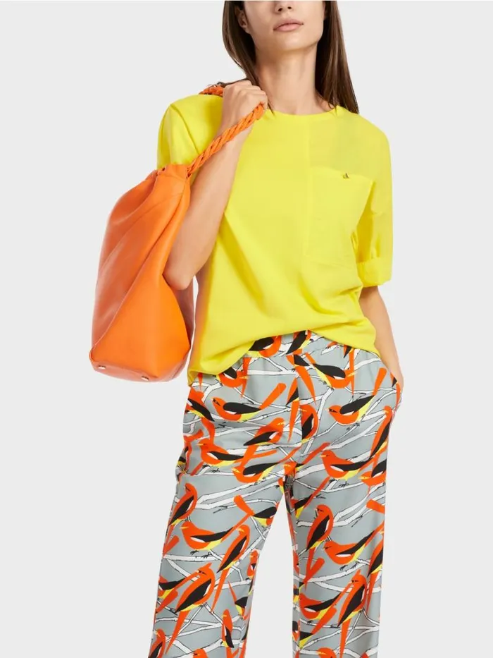 Shirts and Tops Damen Marc Cain TShirt Mit Brusttasche Soft Lemon