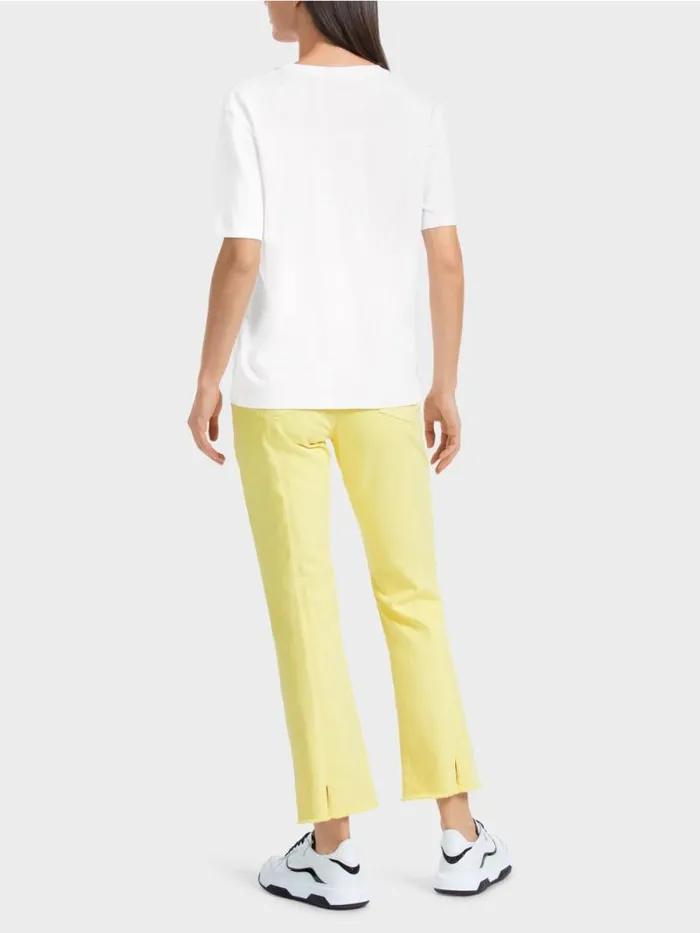 Shirts and Tops Damen Marc Cain TShirt Mit Bunter VogelApplikation White